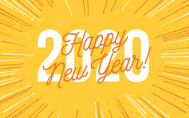 Vector illustration of Happy New Year 2020