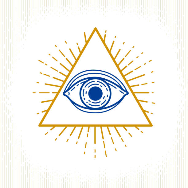istock All seeing eye of god in sacred geometry triangle, masonry and illuminati symbol, vector emblem design element. 1181665849