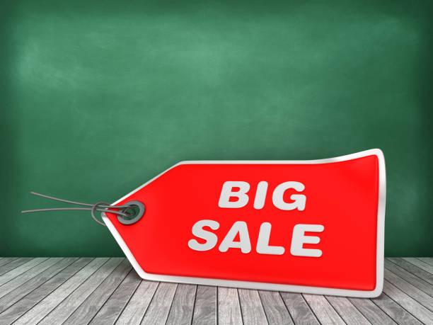 istock BIG SALE Price Tag on Chalkboard Background - 3D Rendering 1181667670