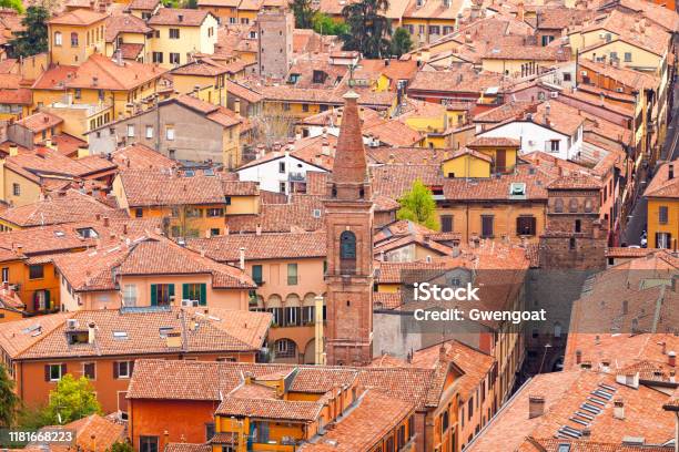Aerial View Of The Church Of Saint Vitalis And Agricola In Bologna Stock Photo - Download Image Now