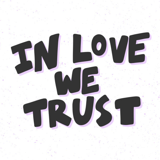 istock In love we trust. Sticker for social media content. Vector hand drawn illustration design. 1181668765