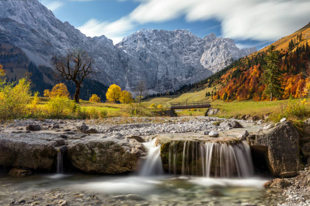 アホーンボーデン、カルウェンデル山脈、チロル、オーストリアのメープルツリー - european alps austria autumn colors ストックフォトと画像