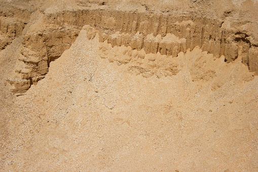 Sandy slope, dune rocks, quarry canyon - landscape background