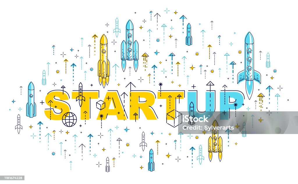Start Up Rockets Startup Rockets Take Off Space Rockets Flying Start Up Business Concept ...