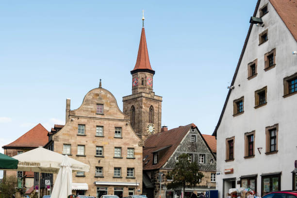 Market Square in Fürth with Church Bavaria Germany Market Square in Fürth with Church Bavaria Germany fuerth stock pictures, royalty-free photos & images