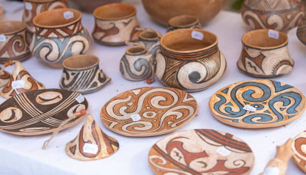 istock Ceramic pottery exhibition. Traditional craft products 1181681742