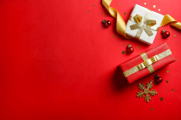 istock Textured background with christmas themed items in flat lay composition. 1181683149