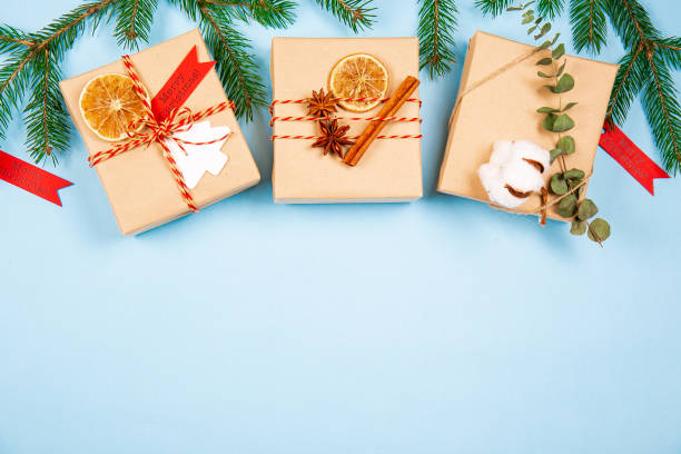 istock Textured background with christmas themed items in flat lay composition. 1181683176