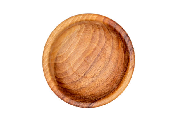 istock Empty wooden bowl isolated on white background. 1181683475