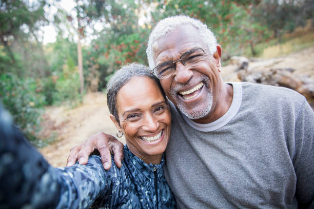 istock Senior Black Couple Taking Selfie During Exercise 1181684212