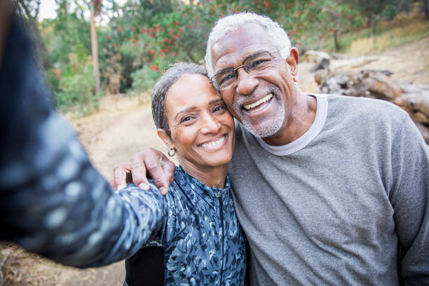 istock Senior Black Couple Taking Selfie During Exercise 1181684279