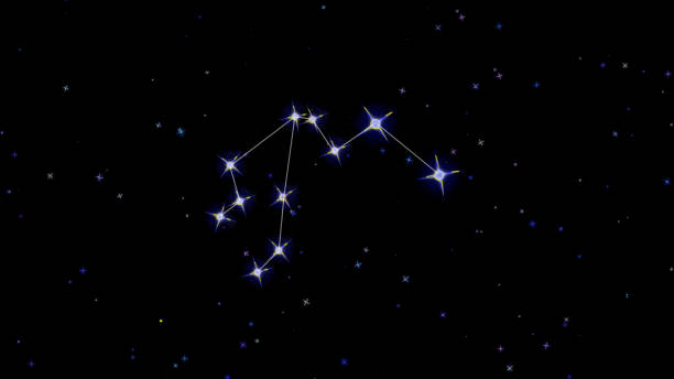 istock constellation of the zodiac Aquarius, stars on a black background, starry sky 1181687819