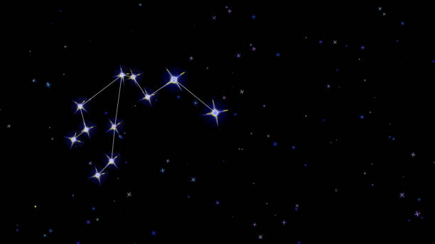 istock constellation of the zodiac Aquarius, stars on a black background, starry sky 1181687827