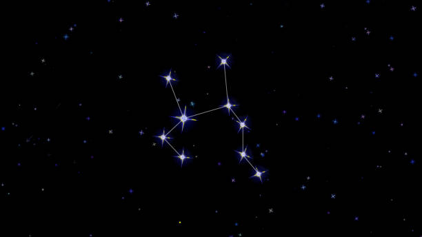 istock Sagittarius zodiac constellation, stars on a black background, starry sky 1181688248