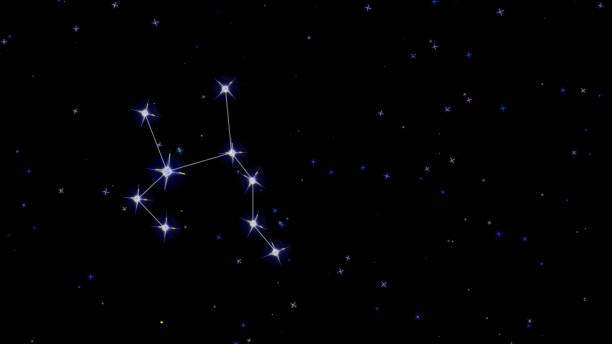 istock Sagittarius zodiac constellation, stars on a black background, starry sky 1181688263