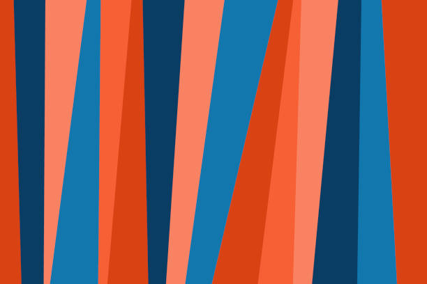 istock Abstract Material Design Flat Lay Background of Blue and Orange Vertical Paper Strips 1181691351