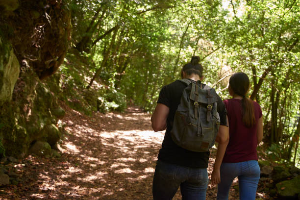 istock Rear view of a couple walking down a path 1181691632