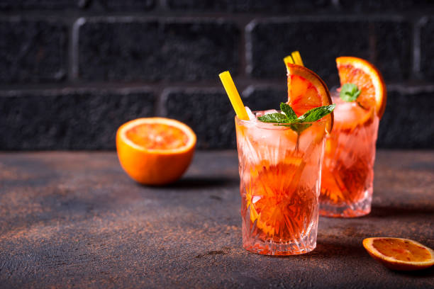 istock Negroni cocktail with orange and ice 1181693164