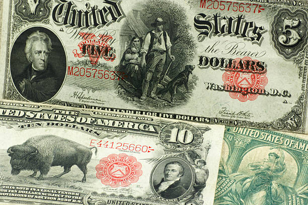 U.S currency from the past stock photo