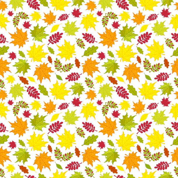 istock Seamless pattern of colorful autumn leaves for wrapping paper, wallpaper, pattern fills, web page background and more. Vector illustration. EPS10. 1181695160