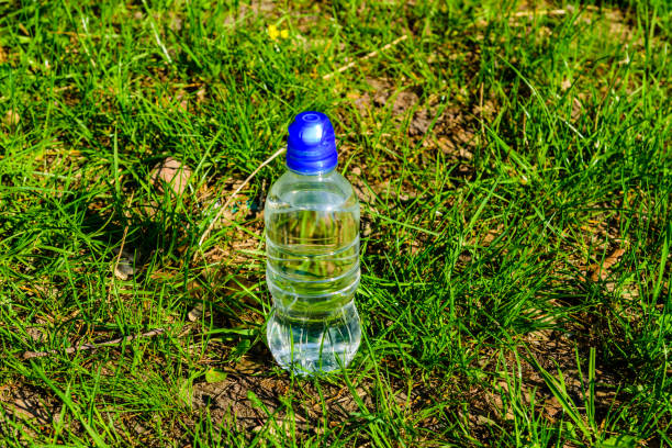 istock Plastic bottle with the clear water in green grass 1181700431