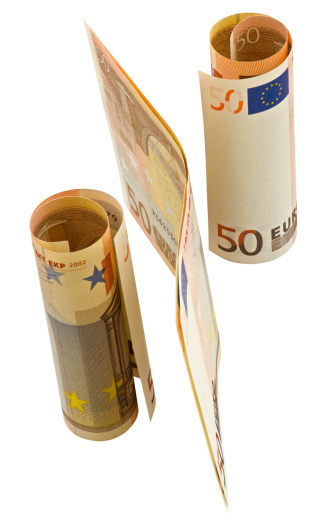Toilet paper with the image of a banknote of 200 euros