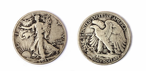 istock Silver fifty cent coin US currency 118170137