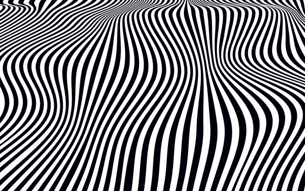 ilustrações de stock, clip art, desenhos animados e ícones de warped lines black and white pattern - zebra