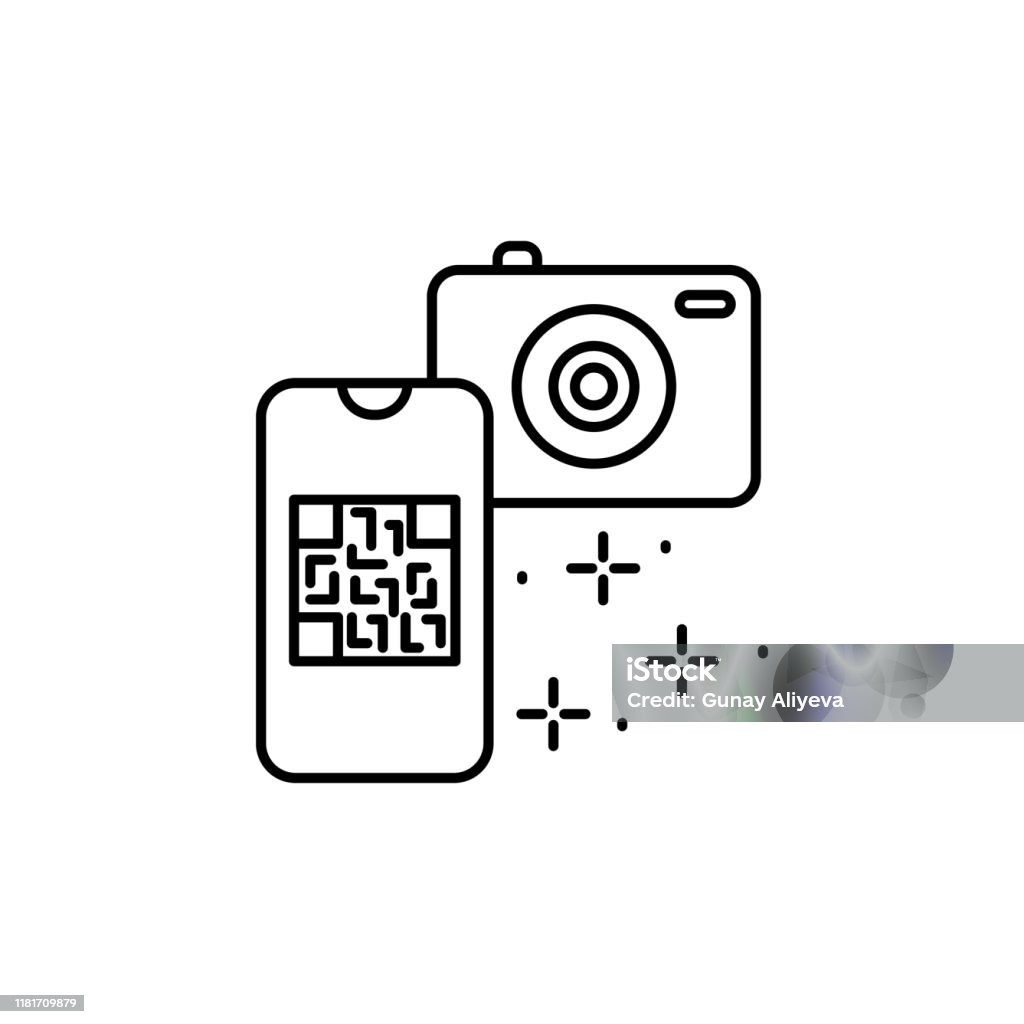 Qr Camera Icon Smartphonekamera Qrcodesymbol Element Des Qrcodes Und Barcodesymbols ...