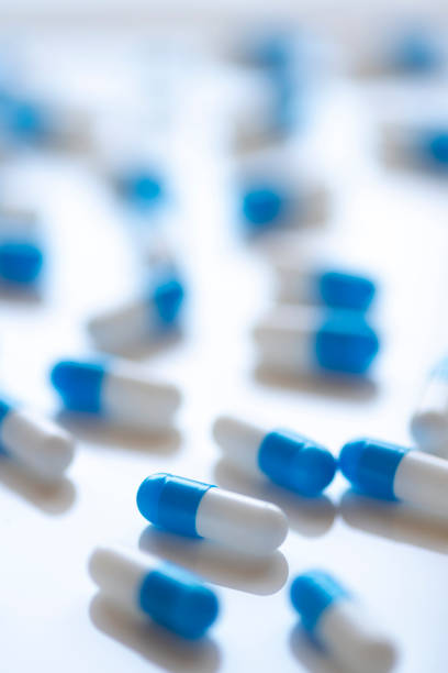 istock Blue and White Capsule Tablet Medicine 1181713156