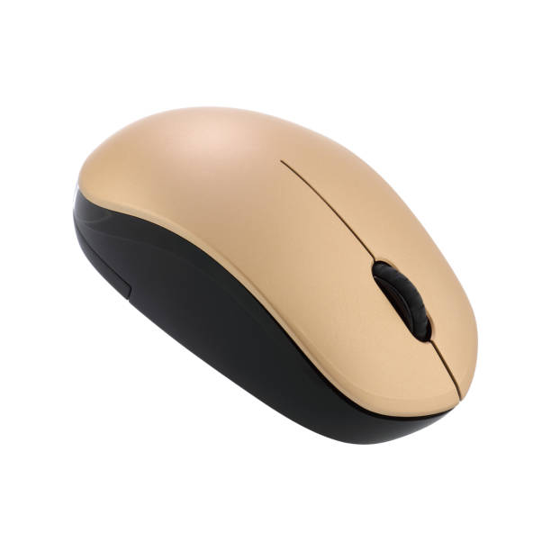istock A gold scolling wireless computer mouse on a white background with clipping path 1181716537