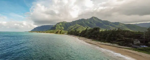 A view of the east side of Oahu mountain range.