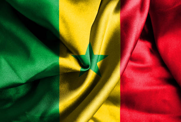 bandeira de ondulação de senegal - senegal flag dirty africa - fotografias e filmes do acervo