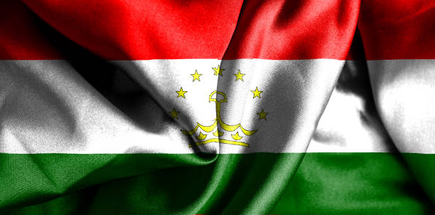 tajikistan waving flag - tajik flag imagens e fotografias de stock