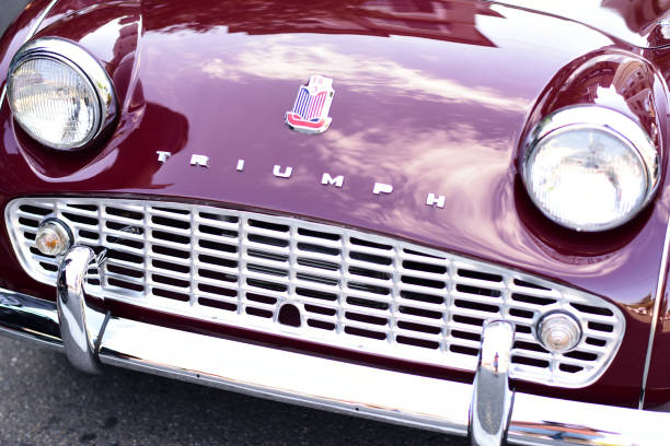 Fairhope, Alabama, USA - Oct. 24, 2021: A vintage 1961 Triumph TR4 is displayed at the 31st annual British Car Festival in Fairhope, Alabama. Triumph Motor Company was founded in 1885.