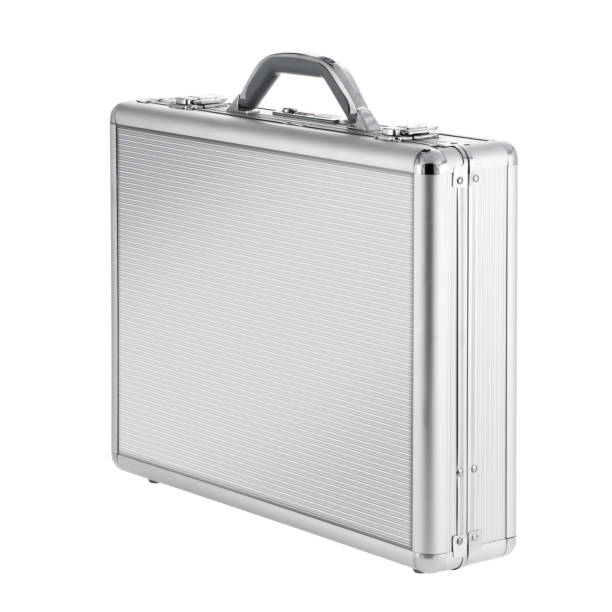 istock Metal Briefcase angled and solated on a White Background 1181736227