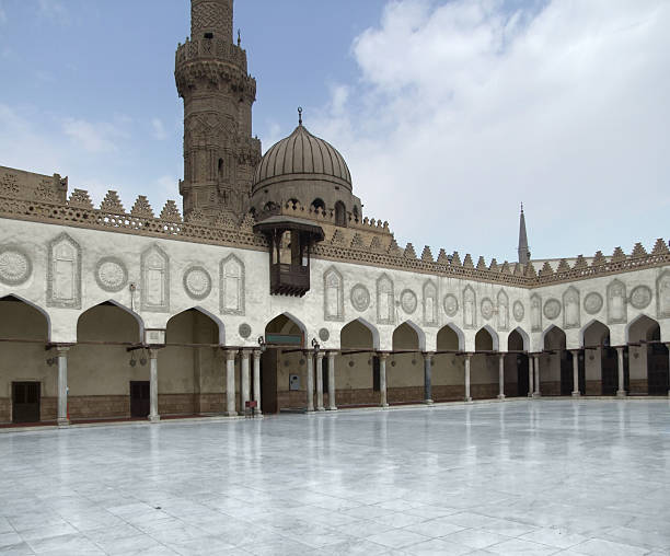 dentro da mesquita de el azhar - cairo mosque egypt inside of imagens e fotografias de stock