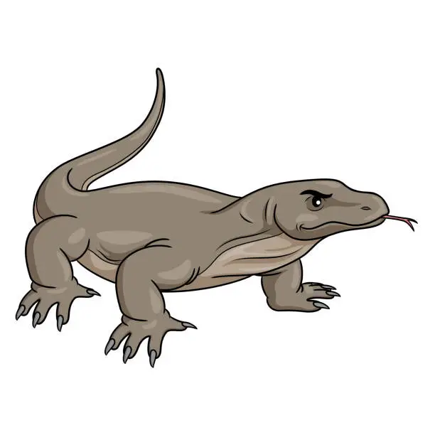 Vector illustration of Komodo Dragon Cartoon