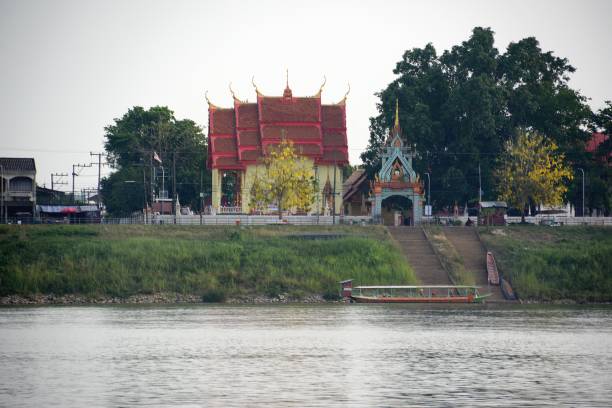 Wat Chang Phueak, Phan Phrao, Thailand Wat Chang Phueak temple overlooking Mekong river, Phan Phrao, Si Chiang Mai district, Nong Khai - Thailand nong khai stock pictures, royalty-free photos & images