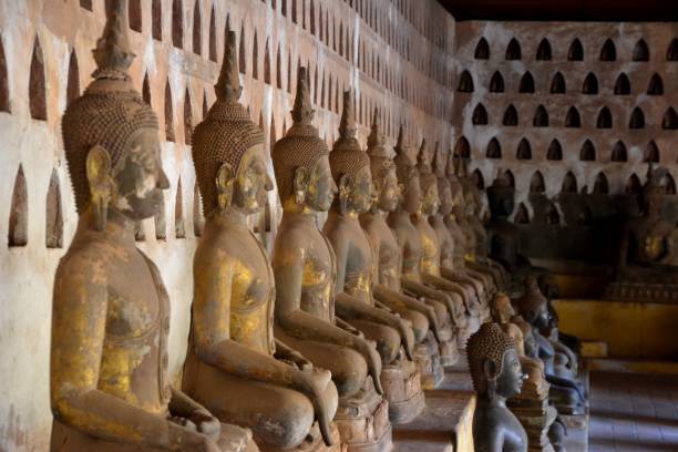 istock Ancient Buddha gallery at Wat Si Saket, Vientiane, Laos 1181752181