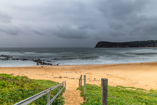 istock Rain Clouds at Copacabana - Overcast Sunrise Seascape 1181754019
