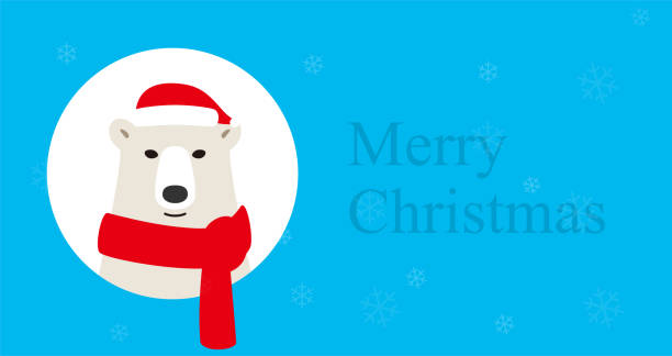 ilustrações de stock, clip art, desenhos animados e ícones de polar bear smiling and celebrating christmas - fluffy bear cute friendship