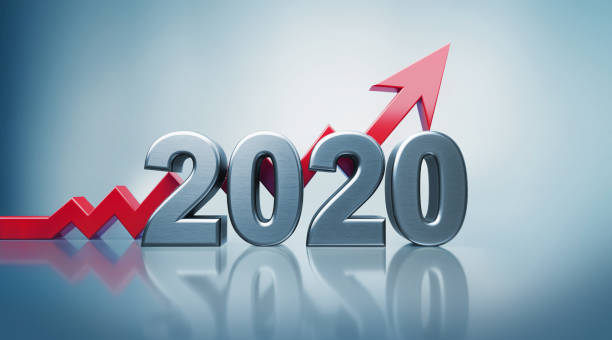 istock 2020 Text with Red Arrow Moving Up on Defocused Background 1181763378