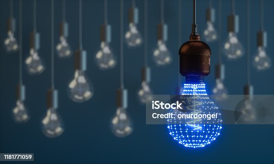 istock Lightbulb With Connecting Dots 1181771059