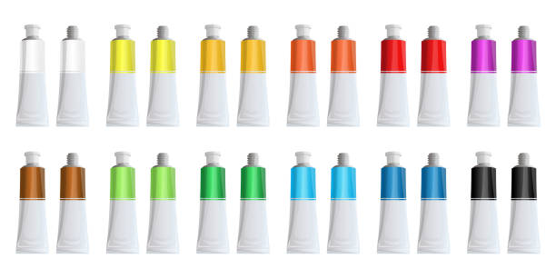 istock Paint tubes for painting vector design illustration isolated on white background 1181772242