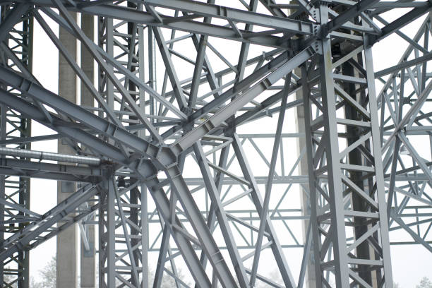 istock Complicant metal constructions suspending huge roof 1181772756