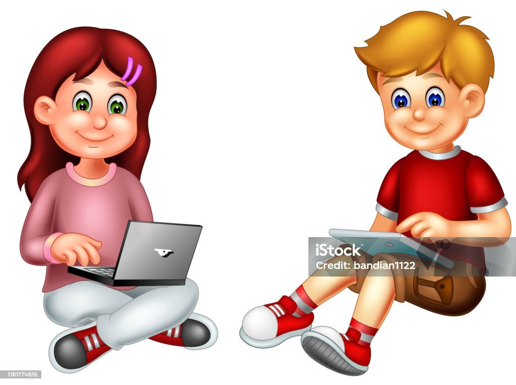 Cool Boy And Girl Playing Smart Phone And Laptop Cartoon Stock Illustration - Download Image Now - iStock Cool Boy And Girl Playing Smart Phone And Laptop Cartoon Stock Illustration - Download Image Now - iStock