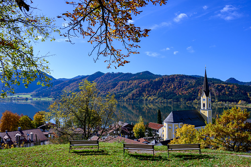 Fall at Lake Schliersee in Bavaria, Germany