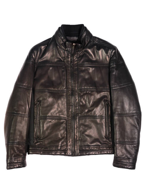 istock men's leather jacket on a white background isolated 1181779423