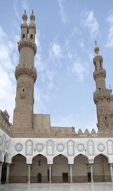 dentro da mesquita de el azhar - cairo mosque egypt inside of imagens e fotografias de stock